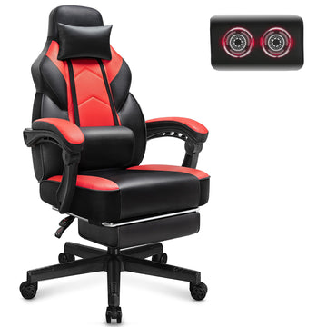 Gaming Chair with Footrest, Video Game Chair for Adults, Big and Tall Computer Chair with Massage Lumbar Support