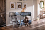 ECOFLEX Aspen Dog Bunk Bed in Grey, Memory Foam Cushions, Wide Stairs, Non Toxic, Easy Assembly