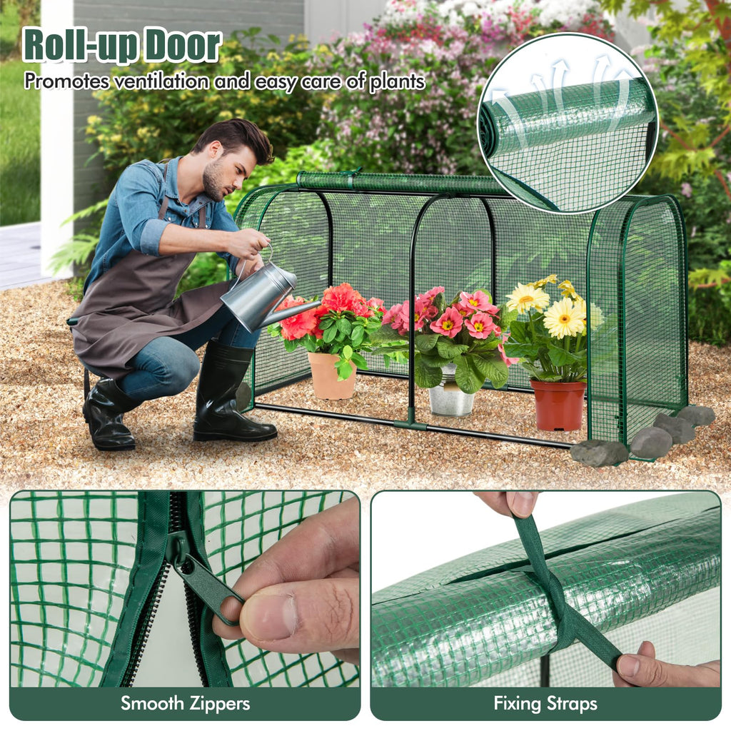 Portable Mini Greenhouse with Waterproof Sun-Protective PE Cover