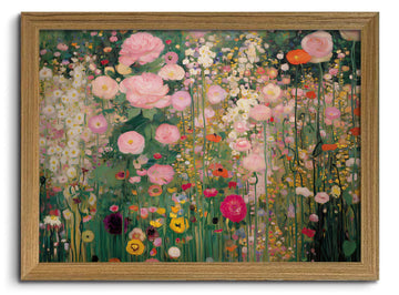 Floral Wall Art Wildflower Meadow Picture Wall Decor Gustav Klimt Print