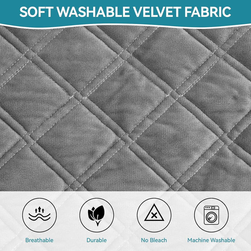Velvet Couch Cover, Sectional Sofa Covers, Anti Slip Couch Covers for 3 Cushion Couch Pet Friendly, Washable Sofa