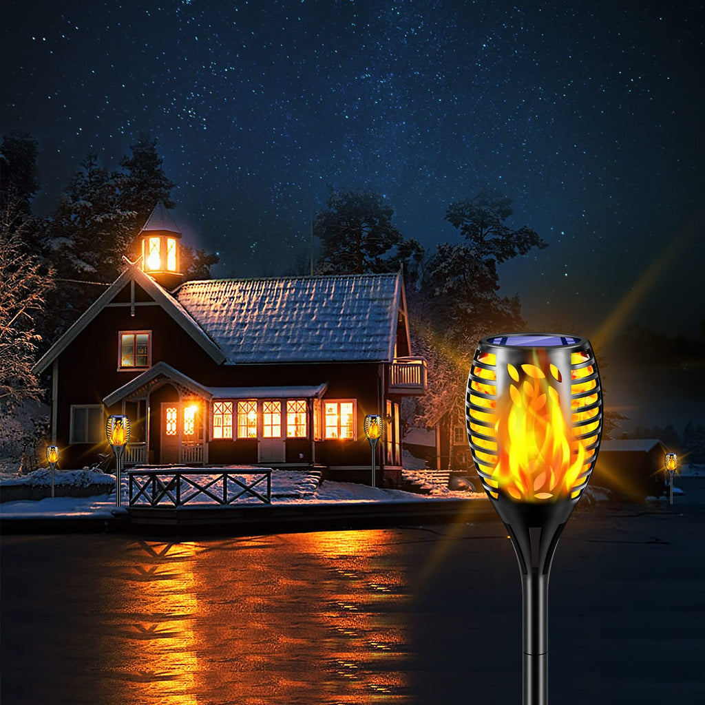 8 Pack Solar Lights Outdoor Flickering Flame Solar Torch Lights