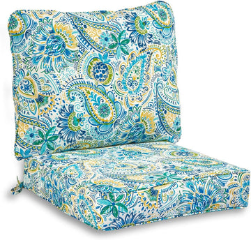 Baltic Paisley 2-Piece Outdoor Deep Seat Cushion Set