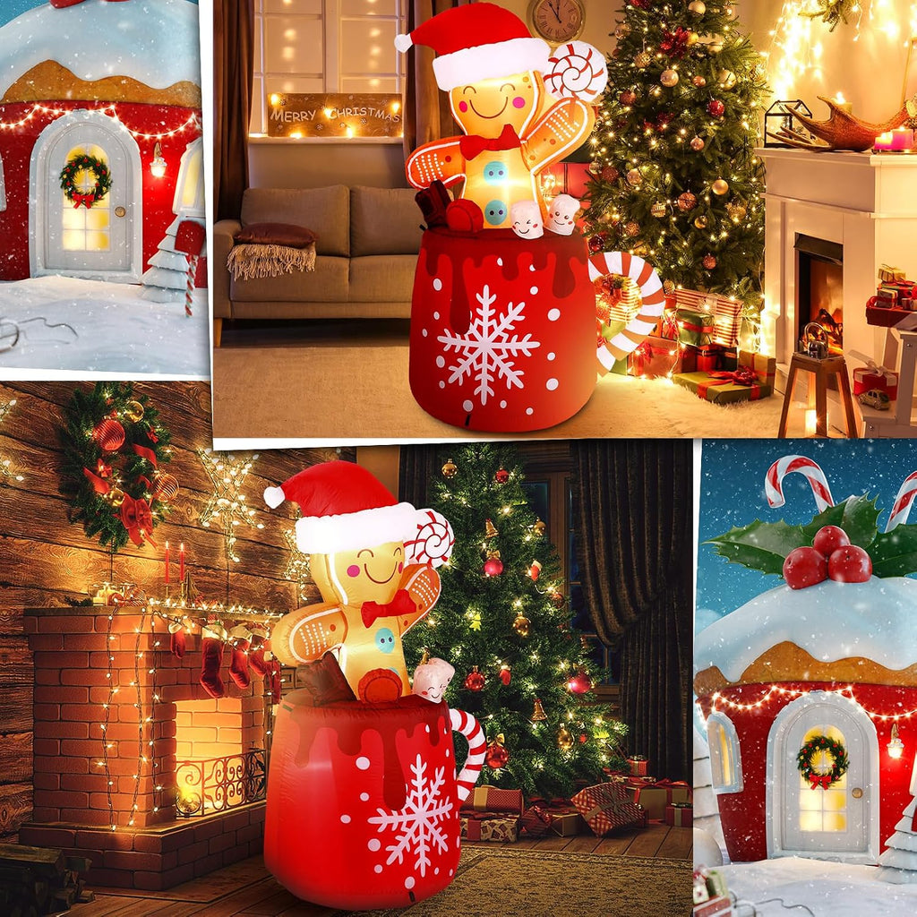6 FT Christmas Inflatables Gingerbread Inflatable Outdoor Decoration