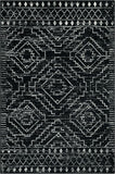 Wonnitar Moroccan Washable Rug 4x6, Black Boho Living Room Area Rug