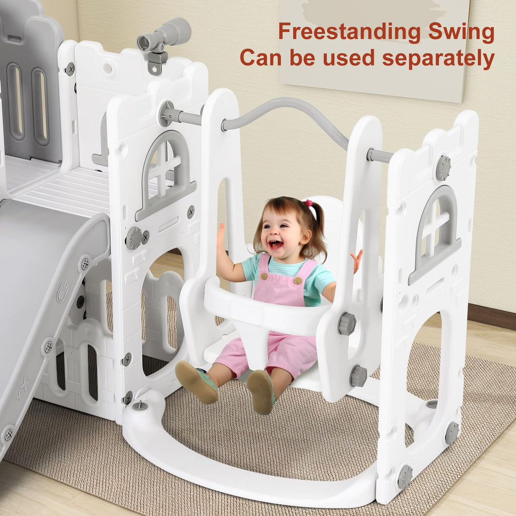 10-in-1 Toddler Slide and Swing Set with Double Slides