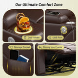 RV Loveseat Recliner Sofa, Reclining Loveseat Home Theater Seating with USB Ports, Cup Holders, Insert Pockets