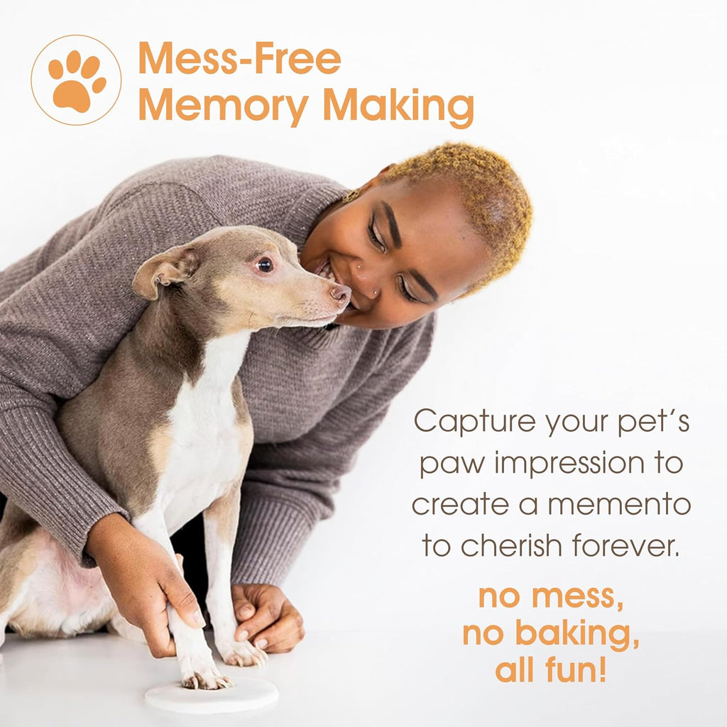 Pet Paw Print Memorial Frame with Clay Imprint Kit, Espresso Brown