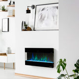 E-Flame USA Hampshire 36-inch Wall Mount/Wall Insert LED Electric Fireplace Heater with Timer