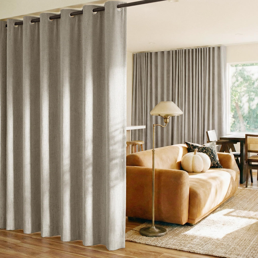 100% Blackout Sliding Door Curtain, Beige, W100xL84, 1 Panel