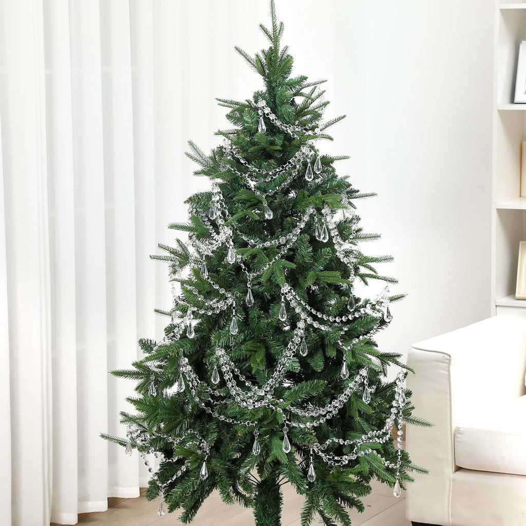 12 Pcs 3-Layer Crystal Garland for Christmas Tree 20in 16in 12in 3-Layer Acrylic Bead Garland Hanging Christmas