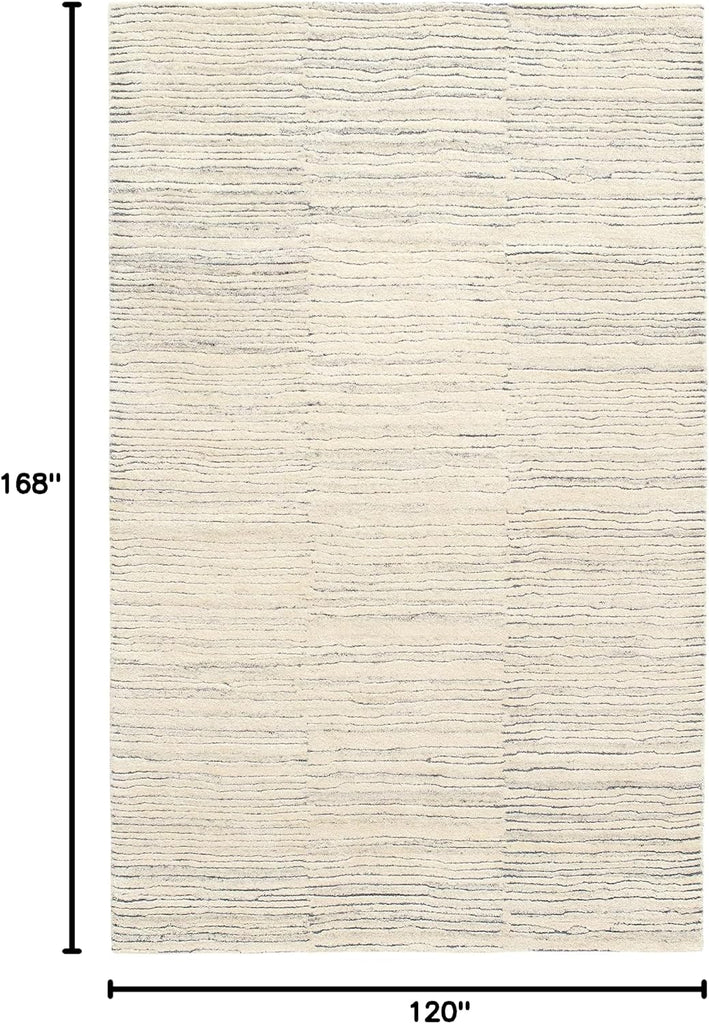 Avery Pewter Blue Striped Hand Tufted Rug