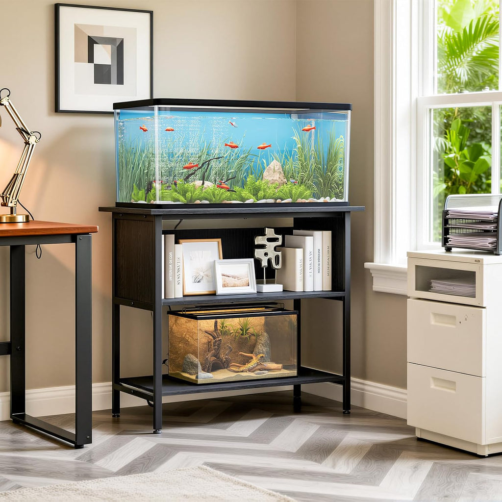 40-50 Gallon Aquarium Stand with 3-Tier Shelf, 660LBS Capacity, Black