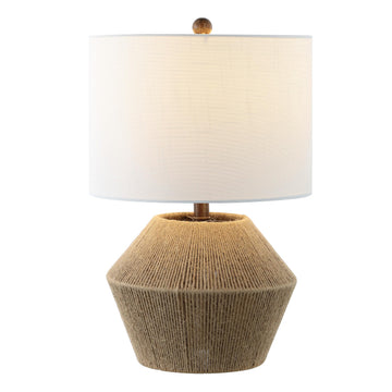 Alma 21.75" Coastal Rustic Rope Metal Table Lamp, Brown