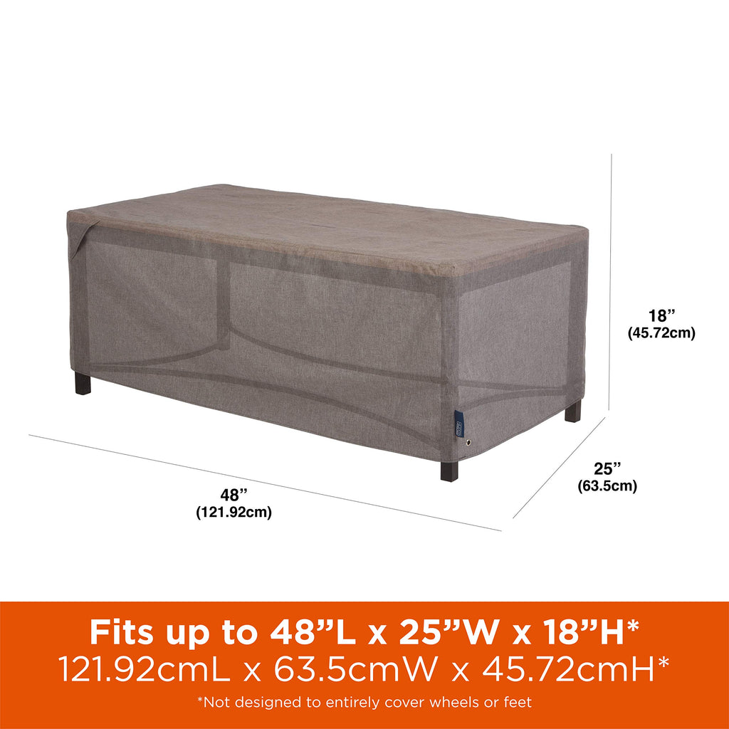 Garrison Patio Ottoman/Coffee Table/Fire Pit Cover - Water-Resistant Fabric - Heavy-Duty Protection for Outdoor Patio