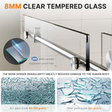 Frameless Shower Door, 44-48" W x 76" H Sliding Shower Door - 5/16"(8mm) SGCC Tempered Glass - Silent Soft-Close