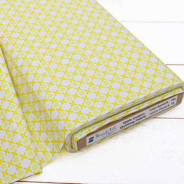 Yellow Floral 4 Cotton Quilting Fabric - 3 Yard Cut