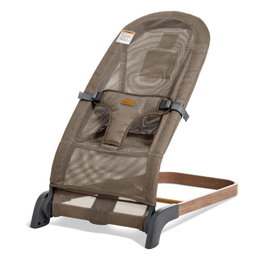 Foldable Baby Bouncer Seat, 3 Heights, Breathable Mesh (Light Brown)