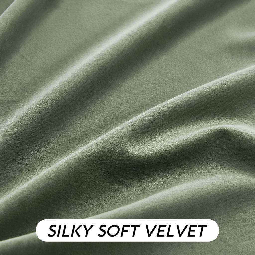 Sage Green Velvet Curtains 84 inches Bedroom