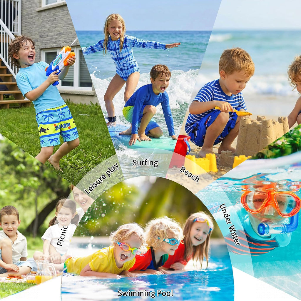 2 Pack Boys Swim Trunks Quick Dry Mesh Liner Board Shorts