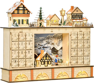 Christmas Advent Calendar Light Up for Kids and Adults Natural