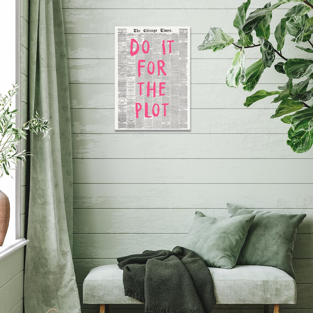 Retro Black And White Chicago Newspaper Poster Pink Trendy Preppy Apartment Motivational Affirmation Do It For The