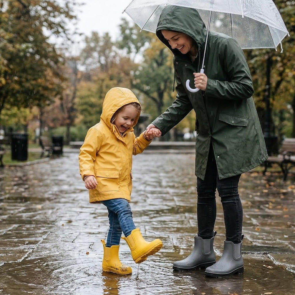 Kids Rain Boots for Girls Boys Waterproof Ankle Rubber Boots