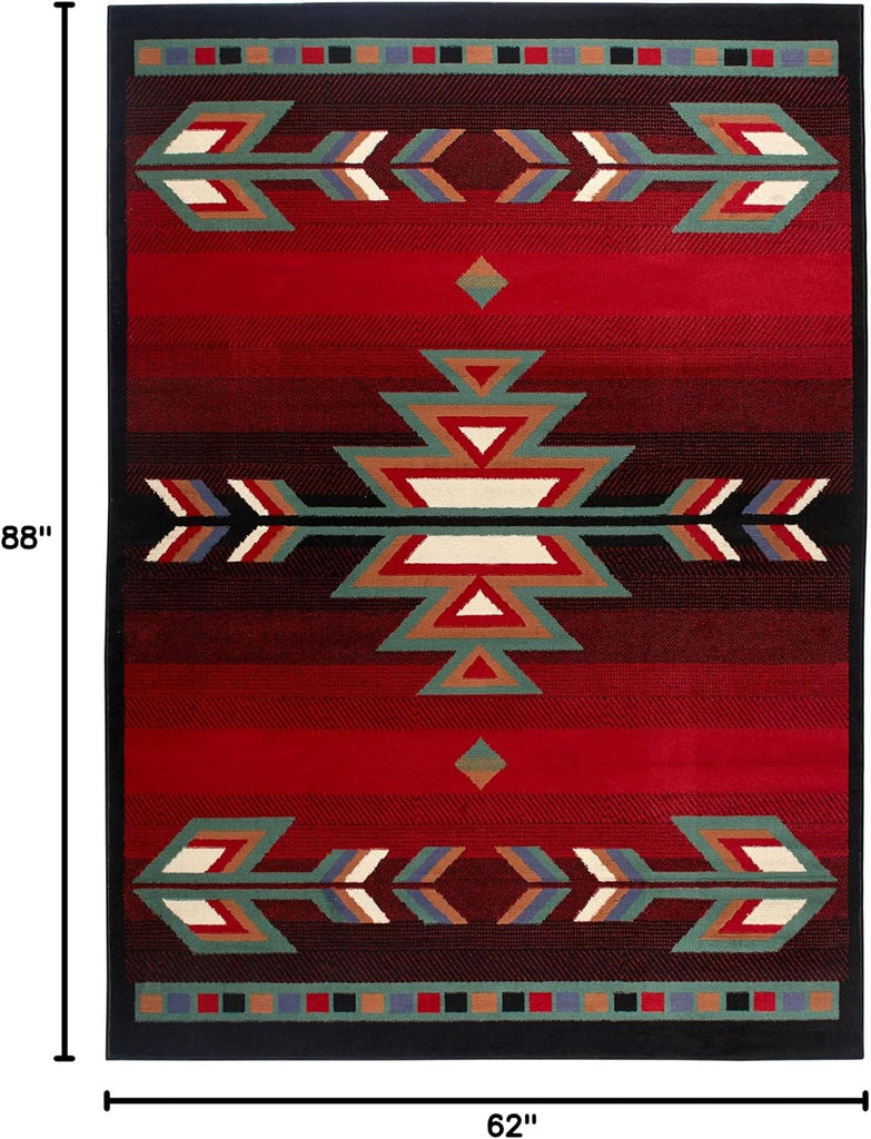 Dynamix Premium Sagrada Southwestern Geometric Area Rug, Black/Red