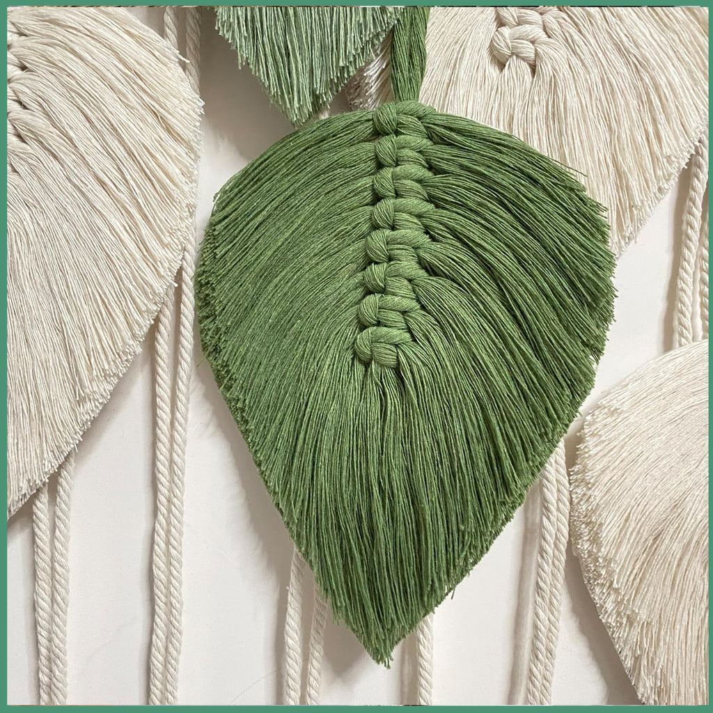 Wall Hanging Decor Leaves Tapestry Boho Wall Decor Woven Feather Yarn Tassels Woven Wall Art Decorations Home