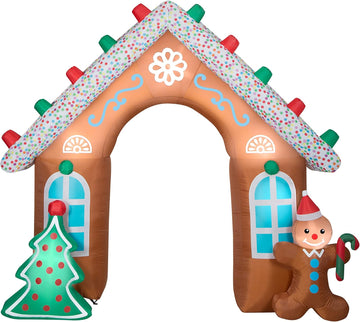 Christmas Inflatable Gingerbread Archway, 8.5 ft Tall, Multi