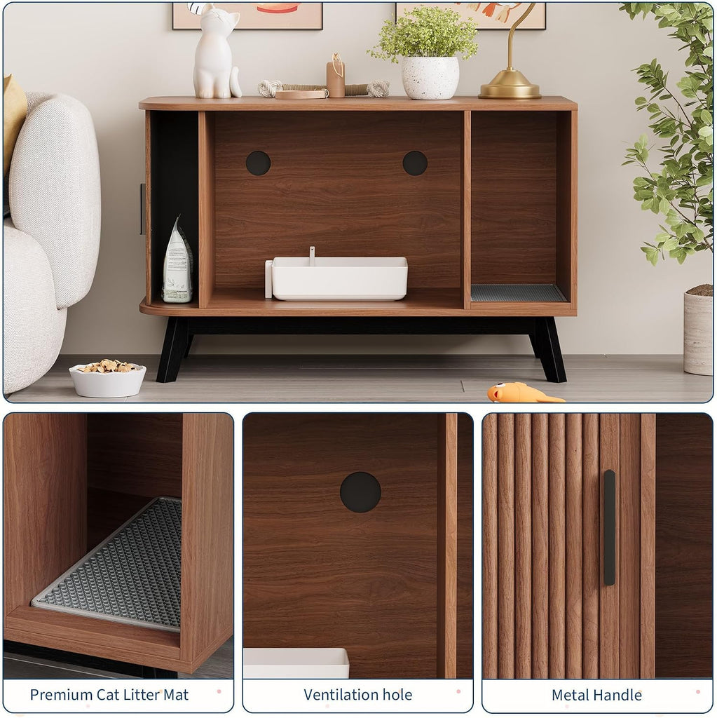 Cat Litter Box Furniture, 39" Hidden Litter Box Furniture