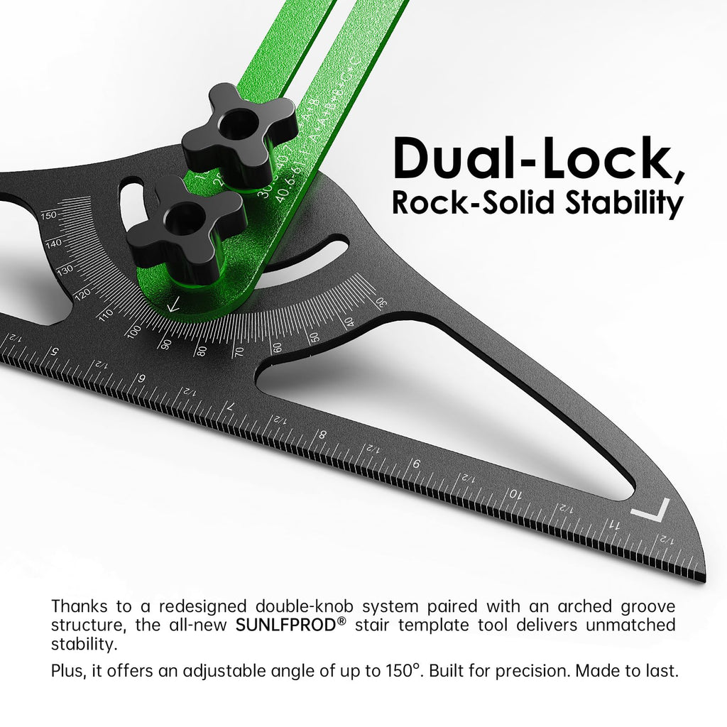 Stair Tread Template Tool - Dual Solid Nut Locking Stair Tread Tool Jig