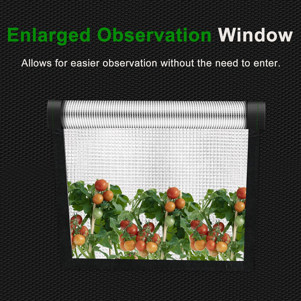 34"x34"x72" Grow Tent, Reflective 600D Mylar, Hydroponic Grow Tent with Observation Window and Floor Tray for Indoor