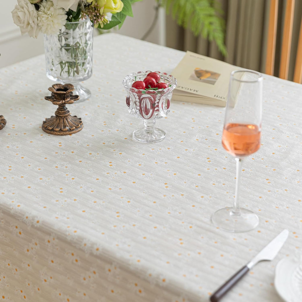 Rectangle Tablecloths Rectangular Cotton Fabric Waterproof Table Cloth Rectangle Table for 6 Foot Fa