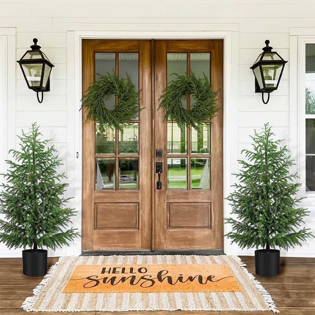 4FT Norfolk Pine Christmas Tree, Unlit Artificial Tree in Pot, Soft-Touch PE Material, Family & Pet Friendly
