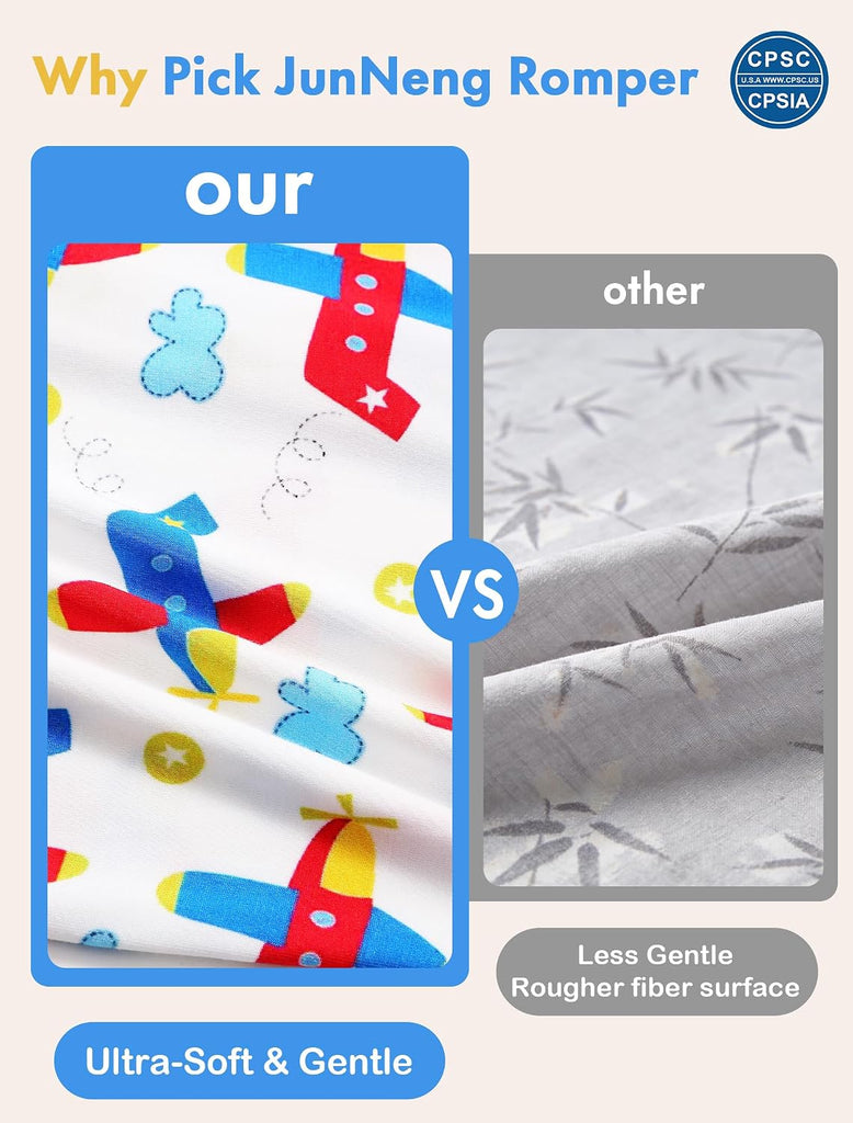 Baby Boy Sleeper, Rayon from Bamboo Short Sleeve Romper Pjs