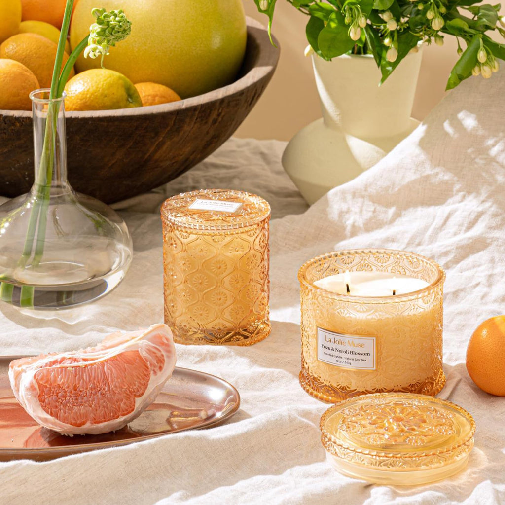 Yuzu & Neroli Scented Candles, Natural Soy 2-Wick