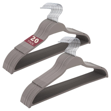 Non-Slip Rubber Coated Hangers, 20 Pack Space Saving Hangers