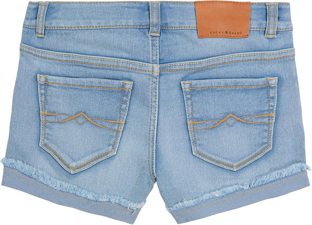 Girls' Cuffed Jean Shorts, Stretch Denim with 5 Pockets, Mid to High Rise Waist