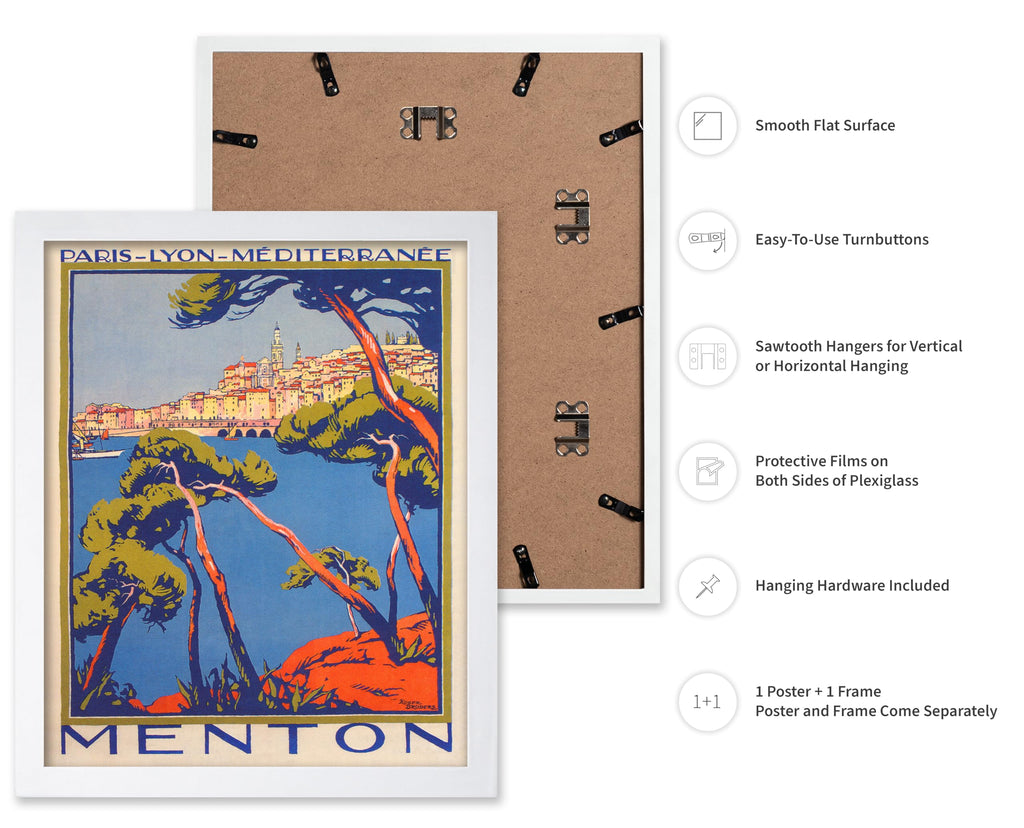 Master Travel Poster - Vinateg Menton France Wall - The Pearl of France - Paris, Lyon, Mediterranee - Great Wall