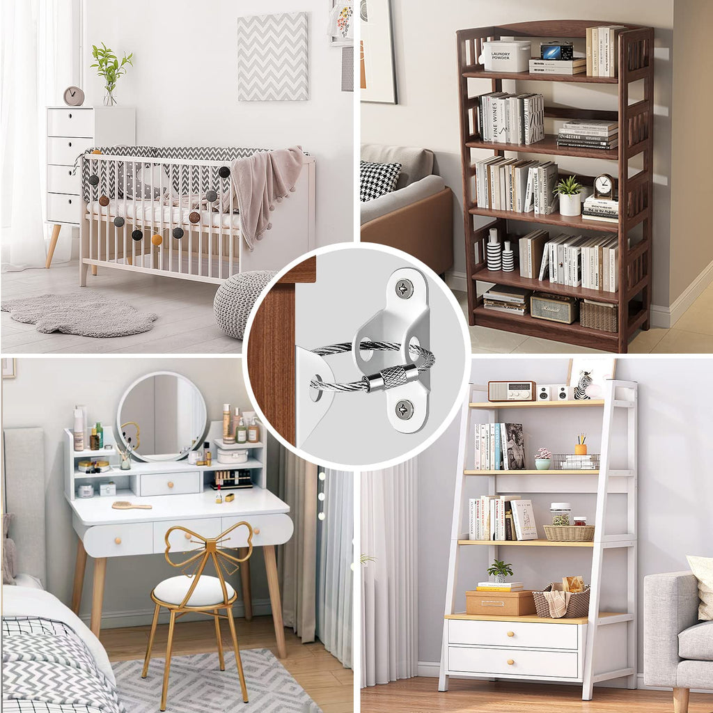 Furniture Anchors 10 Pack, Anti Tip Kit for Baby Proofing