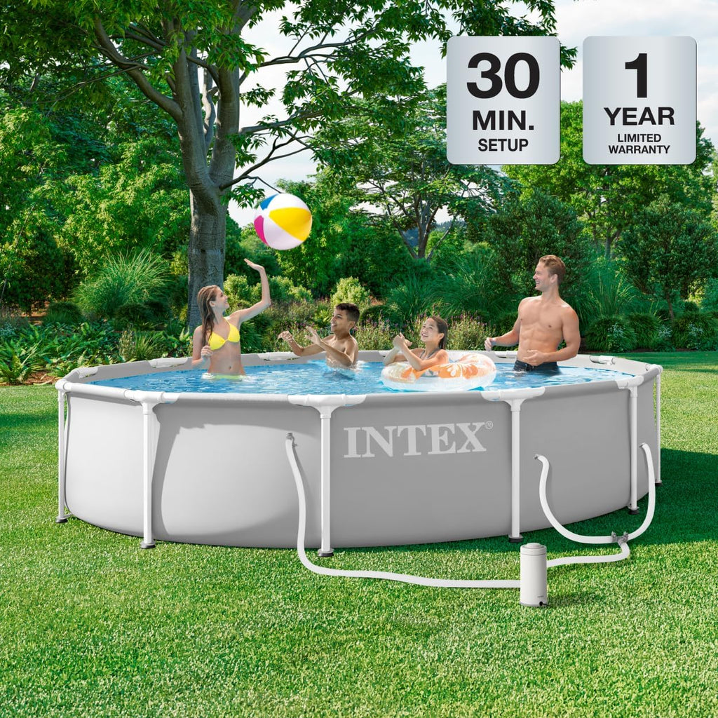 26711EP 12Ft X 30In Prism Frame Premium Above Ground Swimming Pool Set with Filter Pump