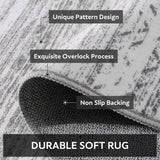 9x12 Area Rugs for Living Room Machine Washable Rug Distressed Indoor Carpet Neutral Moroccan Boho R