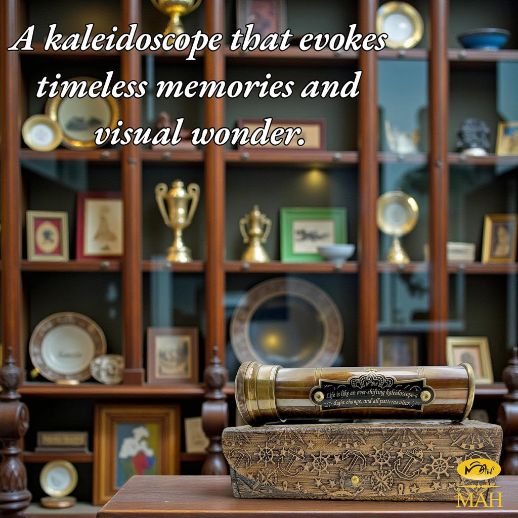 Handcrafted Brass Kaleidoscope - Vintage Nautical Collectible Gift for Adults & Collectors - Sentimental Keepsake