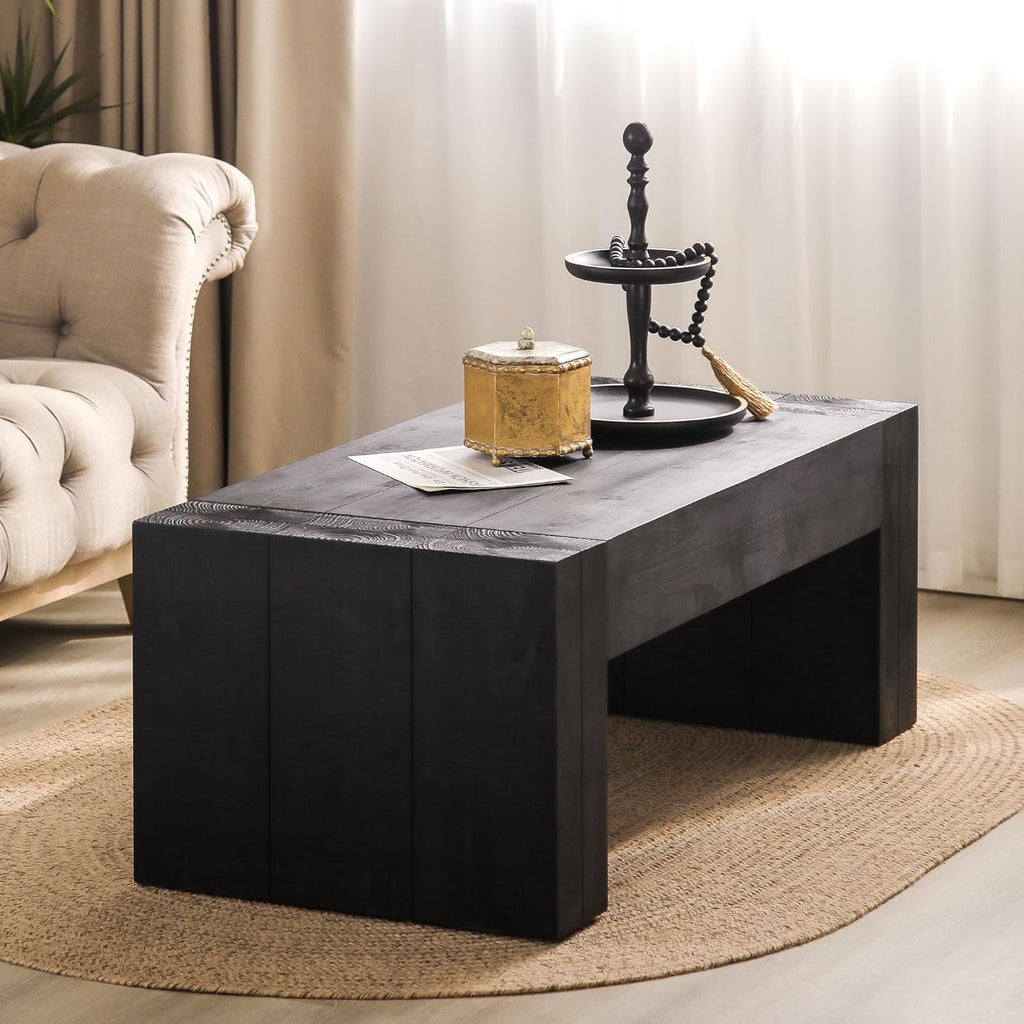 Wood Coffee Table Farmhouse Wooden Coffee Tables, Rectangle Tea Table, Rustic Coffee Table