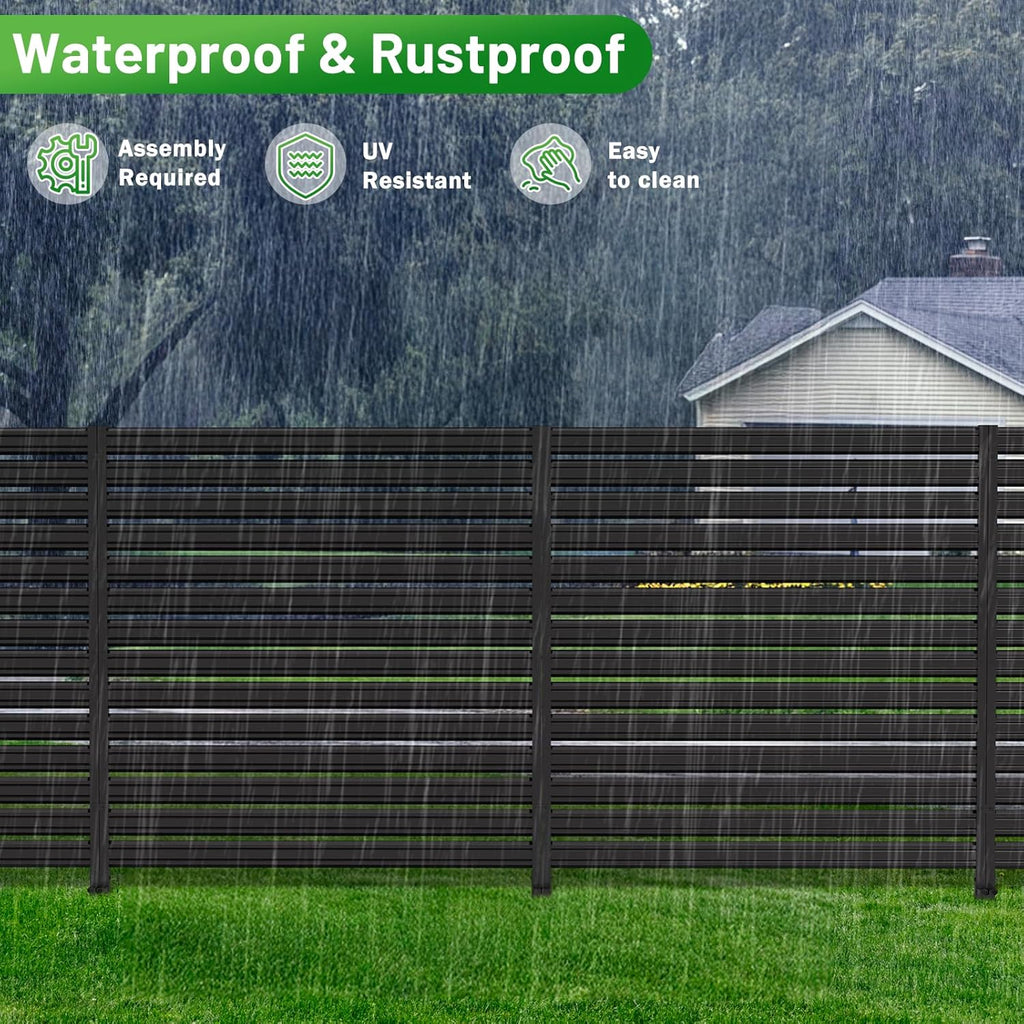 1 Panel No-Dig Metal Privacy Fence Screen, 60" H × 48" W Outdoor Air Conditioner Fence, Rustproof AC Unit Cover to