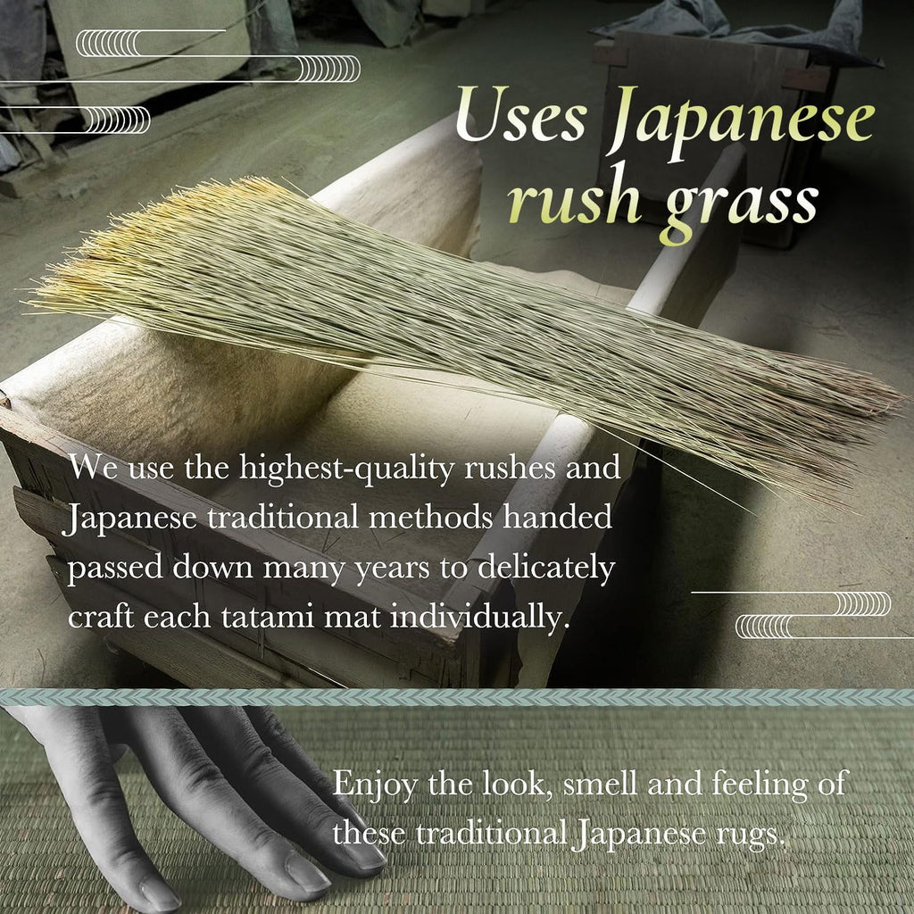 Tatami Mattress, Foldable Igusa Rush Grass, Natural, XL