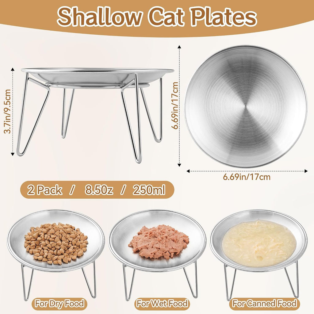 Elevated Cat Bowls with Metal Stand 2 Pack