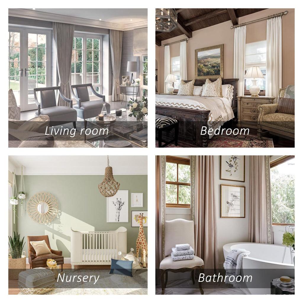 PU Leather Curtain Tiebacks, No Drill Holdbacks, Black, 4 Pack