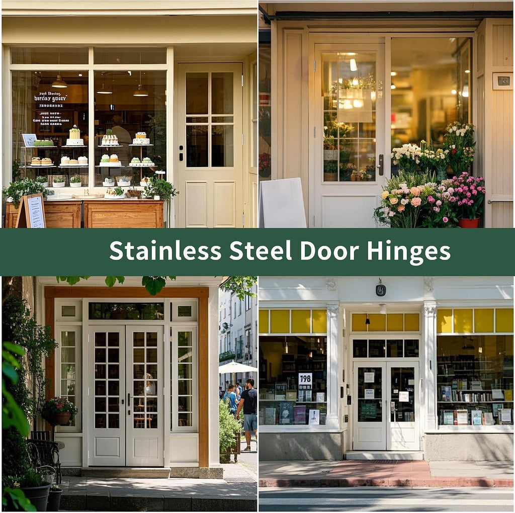 304 Stainless Steel 3.5 Inch Door Hinges Brushed Satin Nickel Interior Hinges 5/8" Radius Corners 3.5'' Ball Bearing